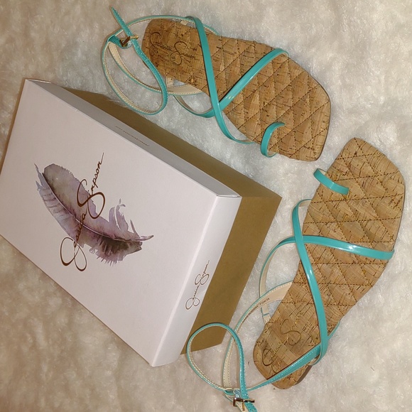 👣JESSICA SIMPSON 😻Aruba Aqua Reyna footwear Sandals - Picture 11 of 16